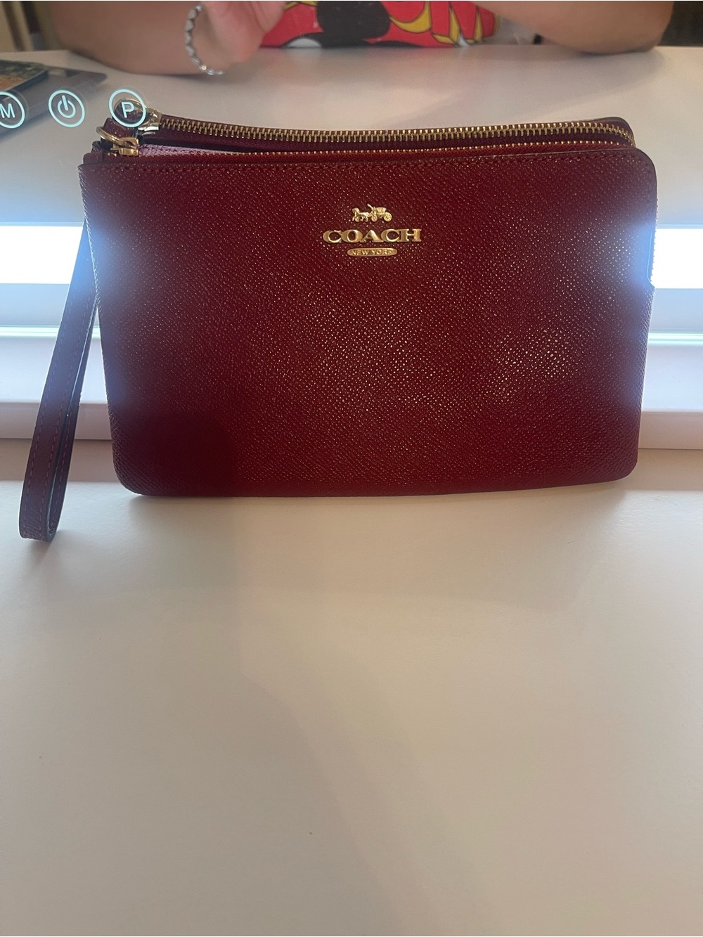 Coach corner zip wristlet